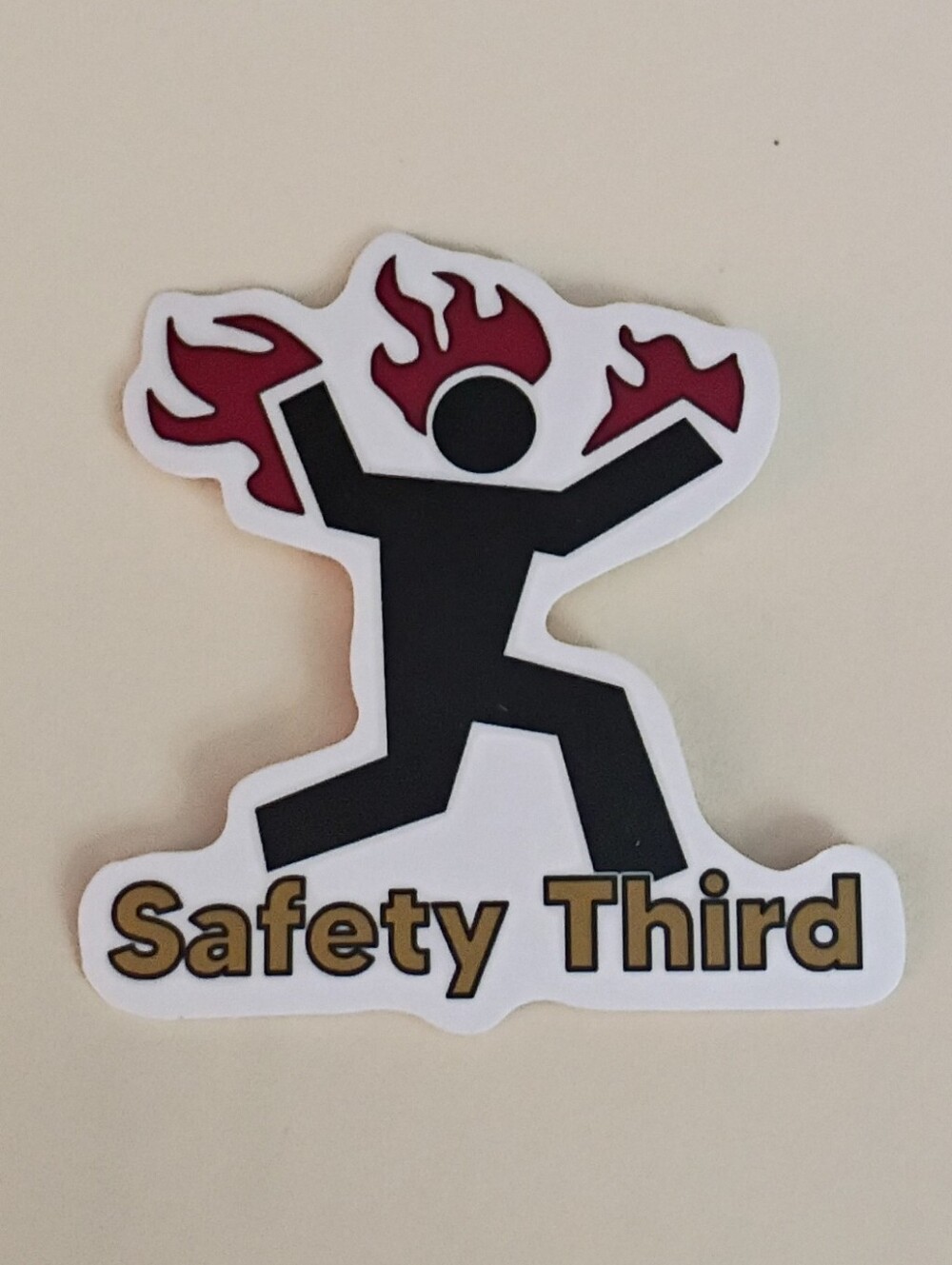 10/$10 Stickers Decal - Stick Guy On Fire - Safety Third 2